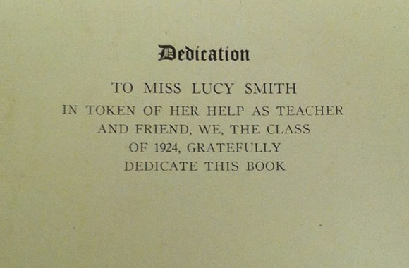 1924 HHS Yearbook Dedication 2